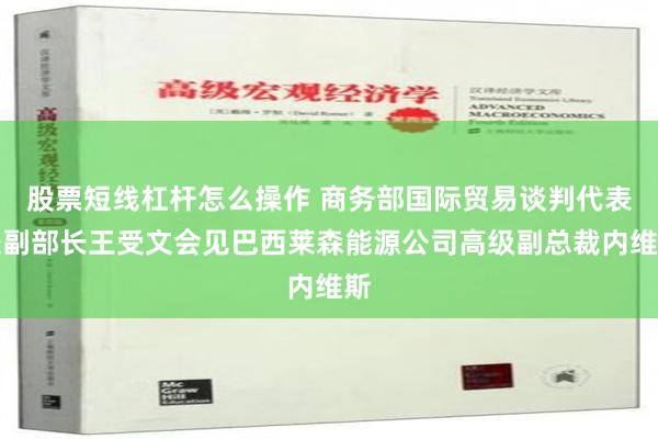 股票短线杠杆怎么操作 商务部国际贸易谈判代表兼副部长王受文会见巴西莱森能源公司高级副总裁内维斯