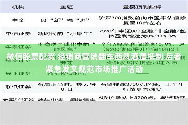 微信股票配资 经销商营销翻车西凤酒遭抵制 后者紧急发文规范市场推广活动