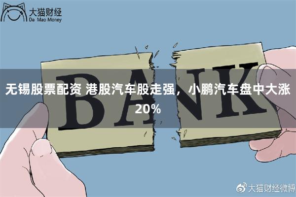 无锡股票配资 港股汽车股走强，小鹏汽车盘中大涨20%