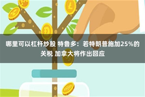 哪里可以杠杆炒股 特鲁多：若特朗普施加25%的关税 加拿大将作出回应